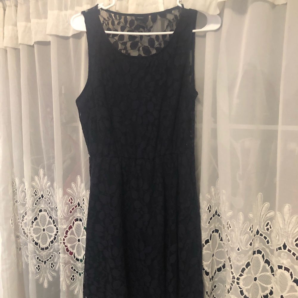 Navy blue high low dress